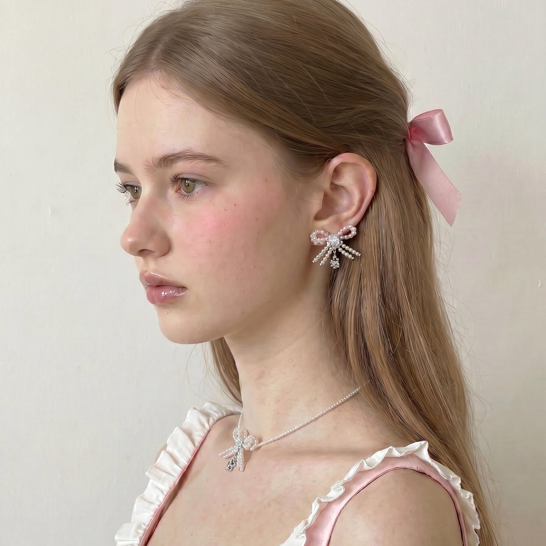 Petalia handmade flower earrings and necklace by Fullice