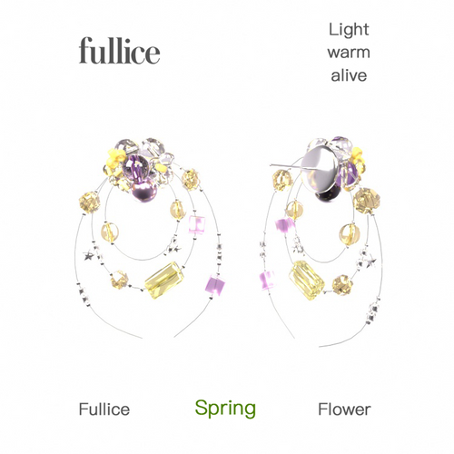 Iris Halo floral hoop earrings shown from front and side