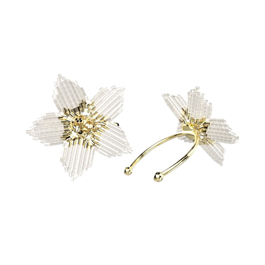 Phala beaded orchid ring, front and back views