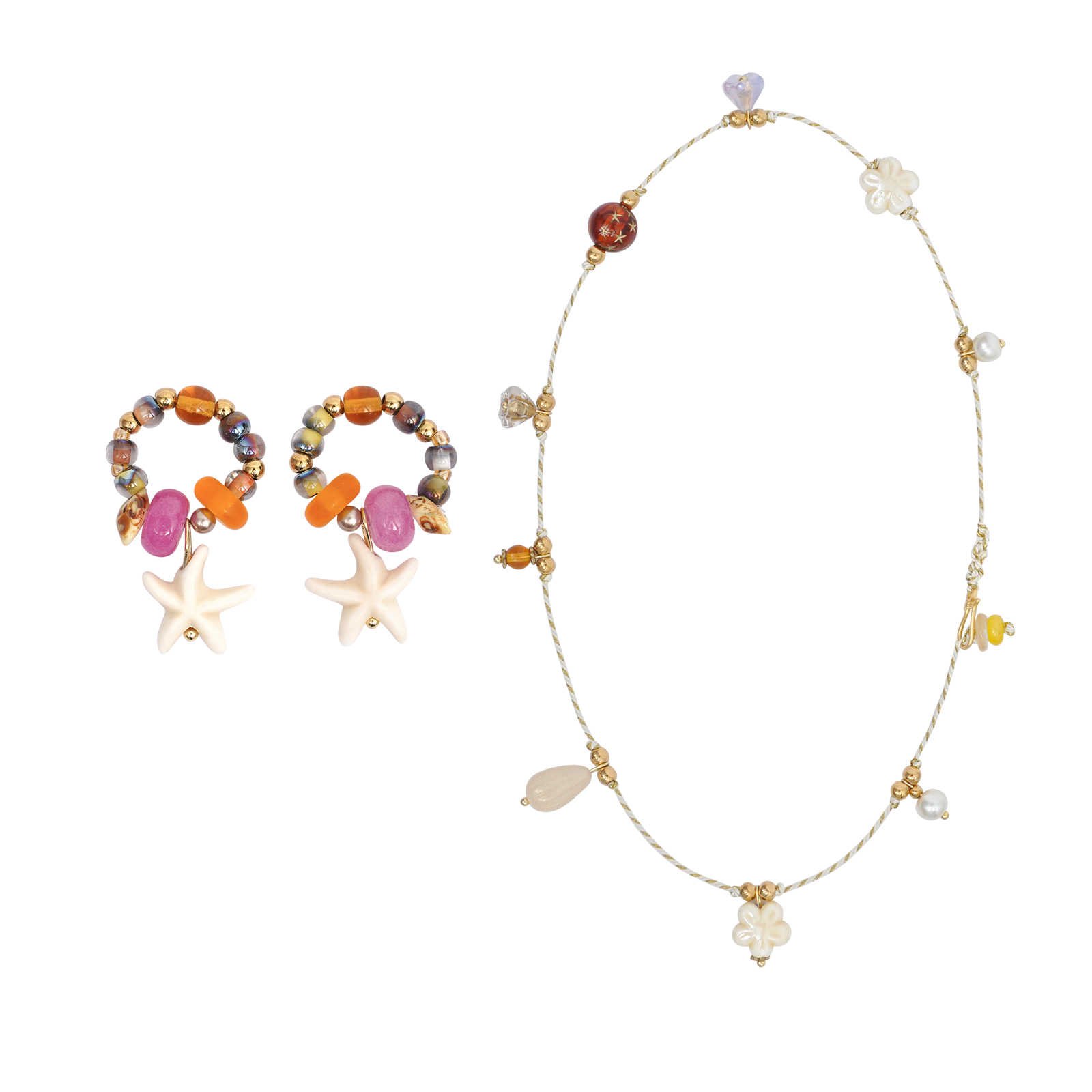 Shell Whisper - Earrings & Necklace Set
